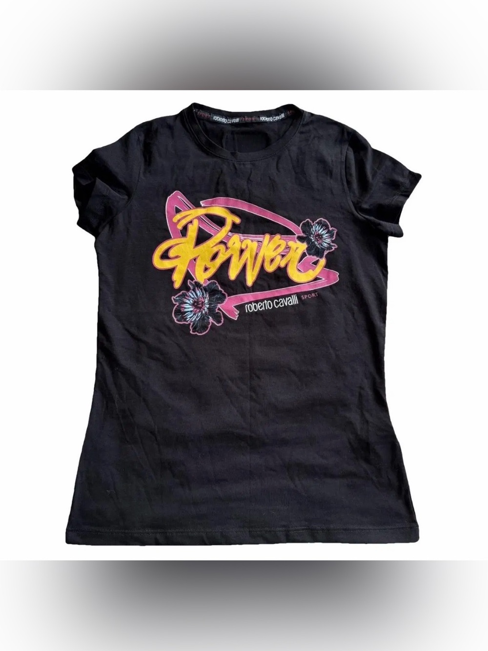Roberto Cavalli sport “flower power”T-shirt, size medium